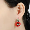 Wholesale Copper Flower Drop Glue Women's Earrings With Electroplating