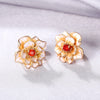 Wholesale Copper Flower Earrings Pastoral Style
