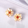 Wholesale Copper Flower Earrings Pastoral Style