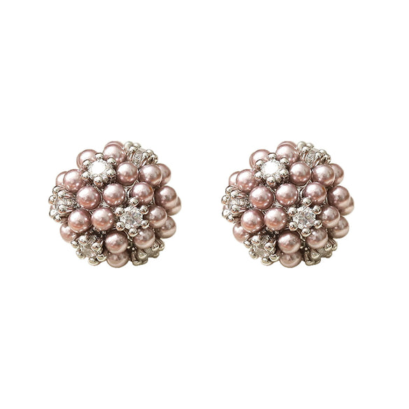Wholesale Copper Flower Geometric Design Electroplated Earrings