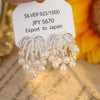 Wholesale Copper Flower Geometric Style Electroplating Tassel Earrings For Women