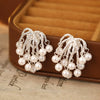 Wholesale Copper Flower Geometric Style Electroplating Tassel Earrings For Women