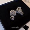 Wholesale Copper Flower Hollow Earrings Electroplated For Women Niche Creative Light Luxury High Grade
