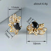 Wholesale Copper Flower Inlaid Zircon Earrings For Women