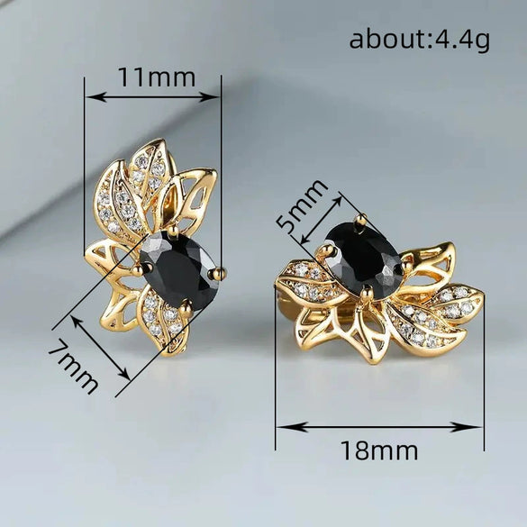 Wholesale Copper Flower Inlaid Zircon Earrings For Women