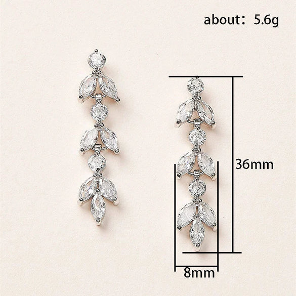Wholesale Copper Flower Leaf Tassel Earrings Elegant Style