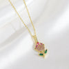 Wholesale Copper Flower O Chain Necklace With Electroplating For Women