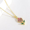 Wholesale Copper Flower O Chain Necklace With Electroplating For Women