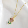 Wholesale Copper Flower O Chain Necklace With Electroplating For Women