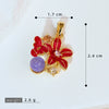 Wholesale Copper Flower Petal Oil Drop Pendant Necklace Retro Design Microinlaid Electroplated For Women