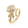 Wholesale Copper Flower Ring With Zirconia For Women
