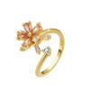 Wholesale Copper Flower Rotating Ring Electroplated Anxiety Decompression Ring For Women