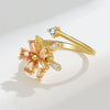 Wholesale Copper Flower Rotating Ring Electroplated Anxiety Decompression Ring For Women