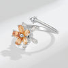 Wholesale Copper Flower Rotating Ring Electroplated Anxiety Decompression Ring For Women