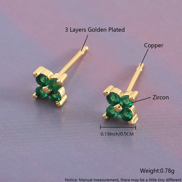 Wholesale Copper Flower Style Electroplated Earrings For Women