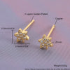 Wholesale Copper Flower Style Electroplated Earrings For Women