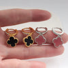 Wholesale Copper Fourleaf Clover Geometric Style Electroplated Earrings