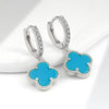 Wholesale Copper Fourleaf Clover Geometric Style Electroplated Earrings