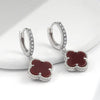 Wholesale Copper Fourleaf Clover Geometric Style Electroplated Earrings
