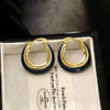 Wholesale Copper French Retro Klein Blue Oil Drop Geometric Women's Earrings With Dripping Oil Design