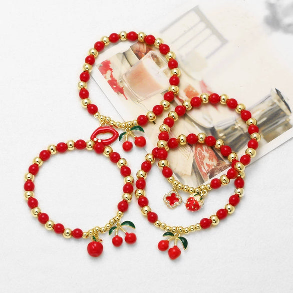 Wholesale Copper Fruit Beaded Bracelet With Electroplating