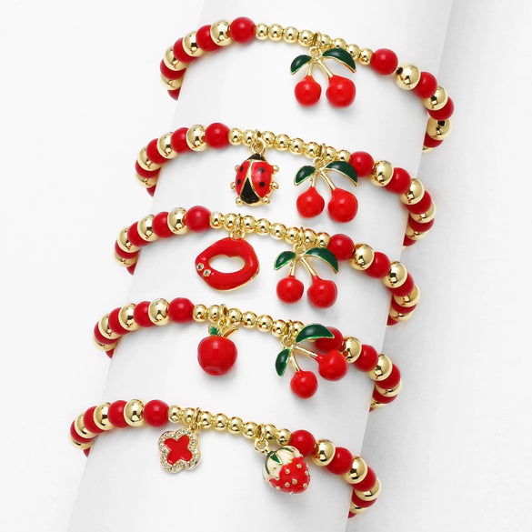 Wholesale Copper Fruit Beaded Bracelet With Electroplating