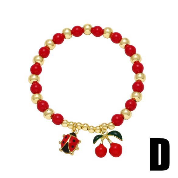 Wholesale Copper Fruit Beaded Bracelet With Electroplating