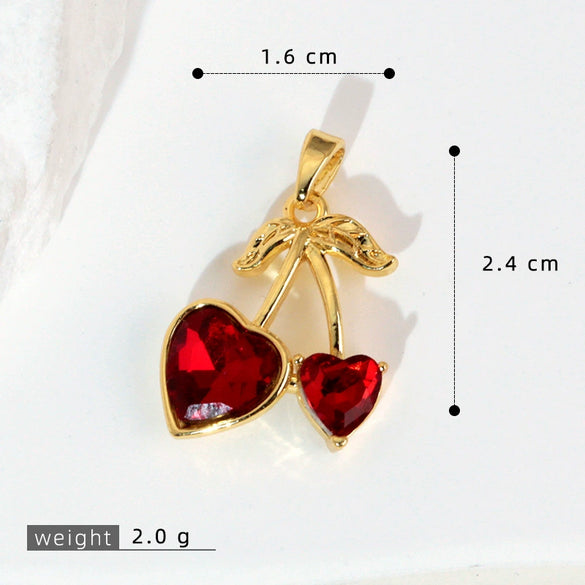 Wholesale Copper Fruit Pattern Pendant Collarbone Necklace With Oil Dropping Design And Electroplating Processing