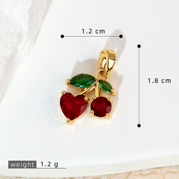 Wholesale Copper Fruit Pattern Pendant Collarbone Necklace With Oil Dropping Design And Electroplating Processing