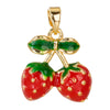 Wholesale Copper Fruit Pattern Pendant Collarbone Necklace With Oil Dropping Design And Electroplating Processing