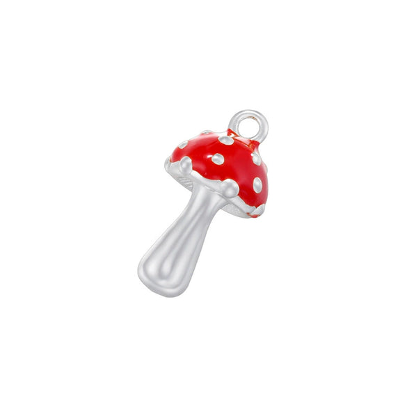 Wholesale Copper Fruit Shape Dripping Oil Style Mushroom Pendant Bracelet Necklace Accessories For Female