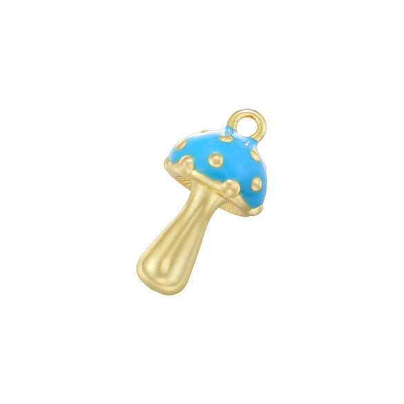Wholesale Copper Fruit Shape Dripping Oil Style Mushroom Pendant Bracelet Necklace Accessories For Female