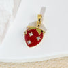 Wholesale Copper Fruit Shaped Dripping Oil Handmade Strawberry Necklace Pendant