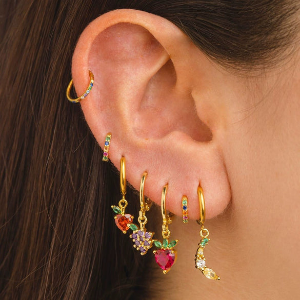Wholesale Copper Fruit Zirconia Earrings For Women