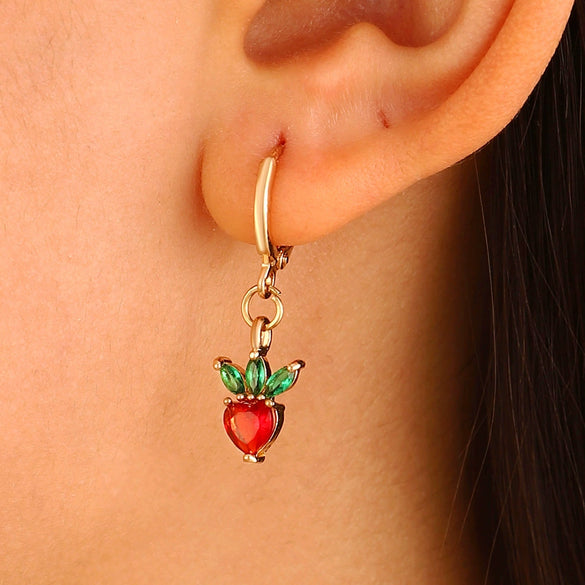 Wholesale Copper Fruit Zirconia Earrings For Women