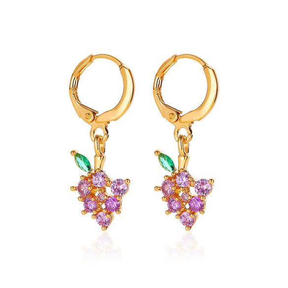 Wholesale Copper Fruit Zirconia Earrings For Women