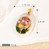 Wholesale Copper Geometric And Flower Patterned Dripping Oil Style Oval Hollow Garden Earrings Pendant