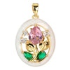 Wholesale Copper Geometric And Flower Patterned Dripping Oil Style Oval Hollow Garden Earrings Pendant