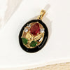 Wholesale Copper Geometric And Flower Patterned Dripping Oil Style Oval Hollow Garden Earrings Pendant