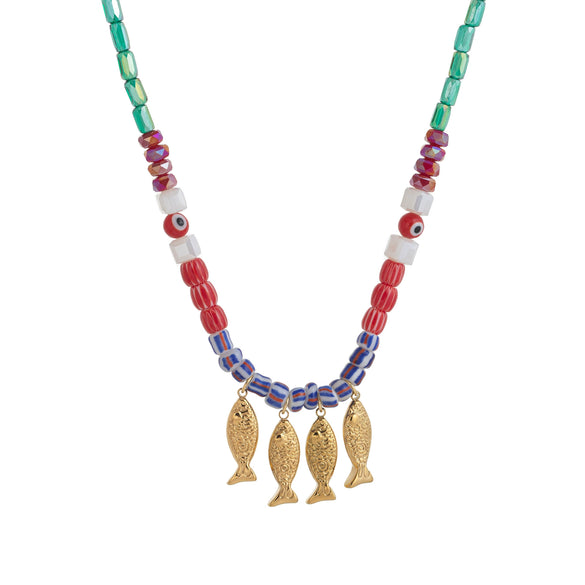 Wholesale Copper Geometric Animal Style Electroplated Bead Necklace For Women