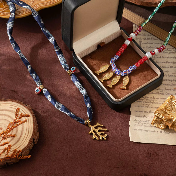 Wholesale Copper Geometric Animal Style Electroplated Bead Necklace For Women