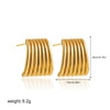 Wholesale Copper Geometric Asymmetrical Quadrilateral Square Striped Earrings With Electroplating Minimalist Style For Women