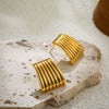 Wholesale Copper Geometric Asymmetrical Quadrilateral Square Striped Earrings With Electroplating Minimalist Style For Women