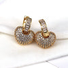Wholesale Copper Geometric Ball Pendant Ear Clip Earrings For Women With Electroplating And Zirconium Pearl Retro Elegant Style