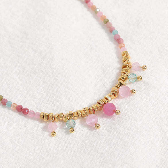 Wholesale Copper Geometric Beaded Necklace Handmade For Women Summer Fresh Style