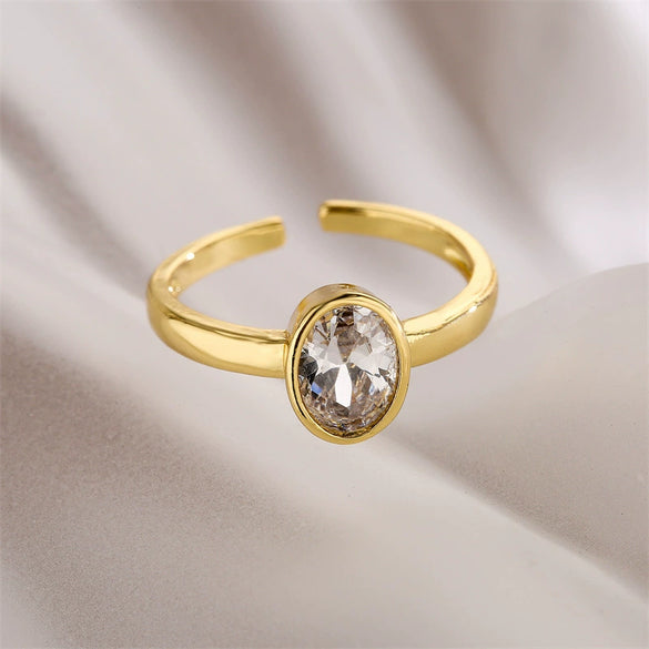 Wholesale Copper Geometric Bear Ring Microinlaid Zircon Unisex Style