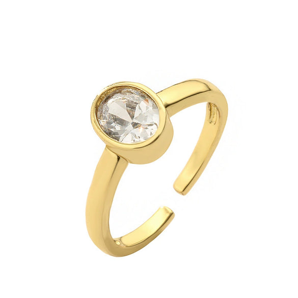 Wholesale Copper Geometric Bear Ring Microinlaid Zircon Unisex Style