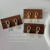 Wholesale Copper Geometric Bow Knot Twisted Matte Electroplated Earrings For Women