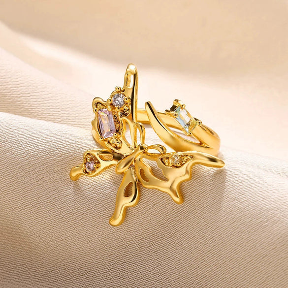 Wholesale Copper Geometric Bow Ring For Men And Women Electroplated Minimalist Style