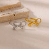 Wholesale Copper Geometric Bow Ring For Men And Women Electroplated Minimalist Style